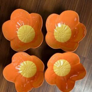 Set of 4 14oz Melamine Flower Bowl Room Essentials Dishwasher Safe NEW